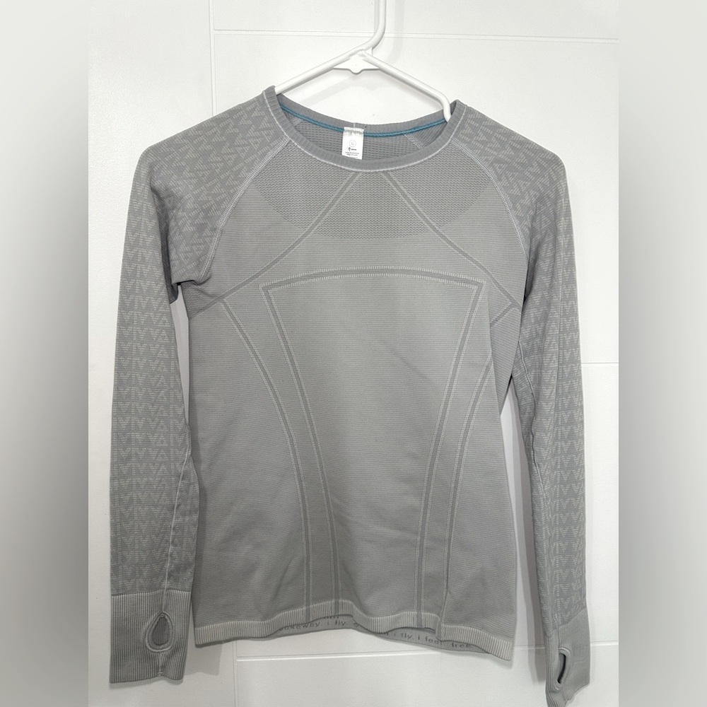 Gray Long Sleeve Athletic Top